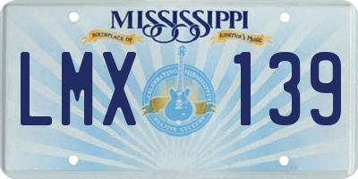 MS license plate LMX139