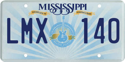 MS license plate LMX140