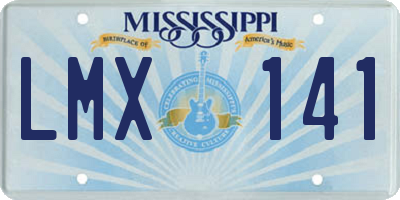 MS license plate LMX141