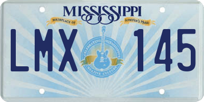 MS license plate LMX145
