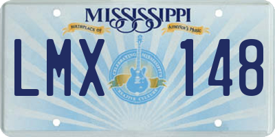 MS license plate LMX148