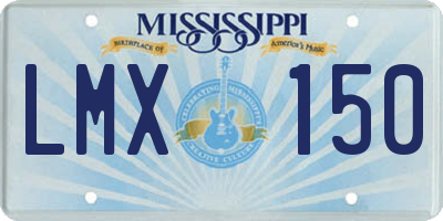 MS license plate LMX150