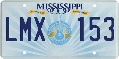 MS license plate LMX153