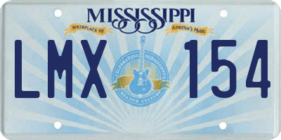 MS license plate LMX154