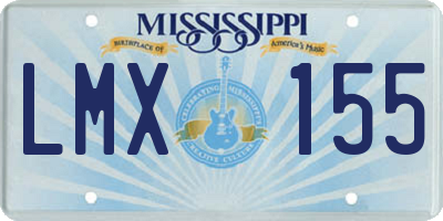MS license plate LMX155