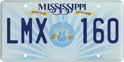 MS license plate LMX160