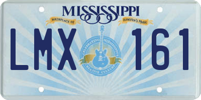 MS license plate LMX161