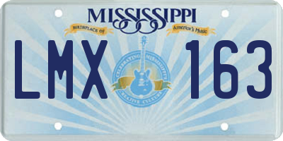 MS license plate LMX163