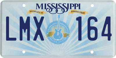 MS license plate LMX164