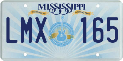 MS license plate LMX165