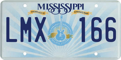 MS license plate LMX166