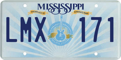 MS license plate LMX171
