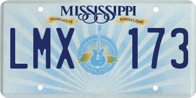 MS license plate LMX173