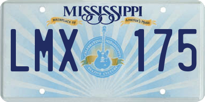 MS license plate LMX175