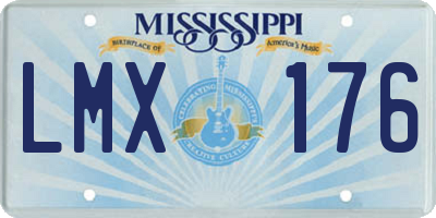 MS license plate LMX176