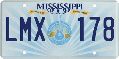MS license plate LMX178