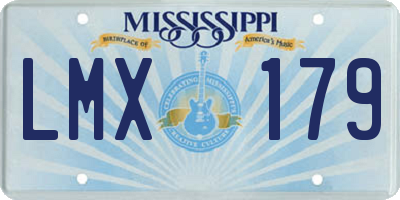 MS license plate LMX179