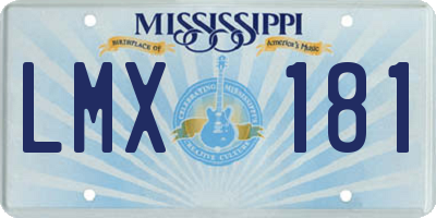 MS license plate LMX181