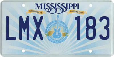 MS license plate LMX183