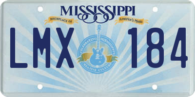 MS license plate LMX184