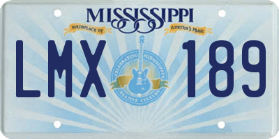 MS license plate LMX189