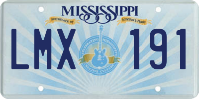 MS license plate LMX191