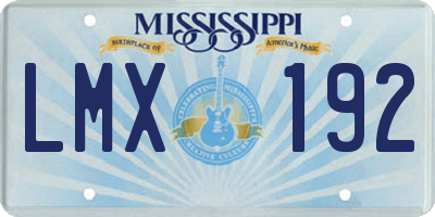 MS license plate LMX192