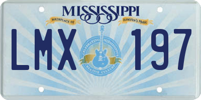 MS license plate LMX197
