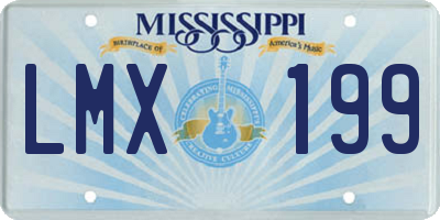 MS license plate LMX199