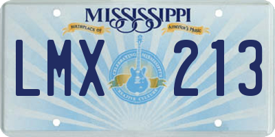 MS license plate LMX213