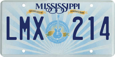 MS license plate LMX214