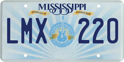 MS license plate LMX220