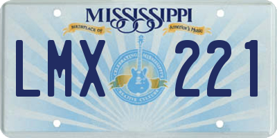 MS license plate LMX221
