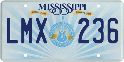 MS license plate LMX236