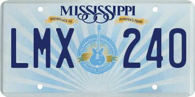 MS license plate LMX240
