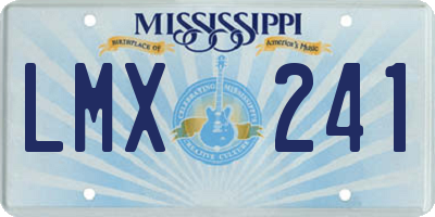 MS license plate LMX241