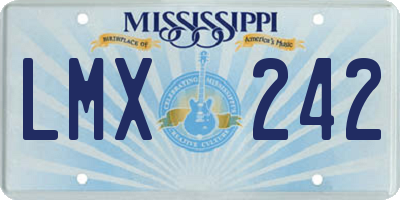 MS license plate LMX242