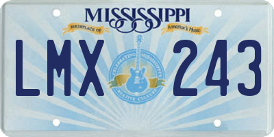 MS license plate LMX243
