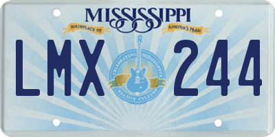 MS license plate LMX244