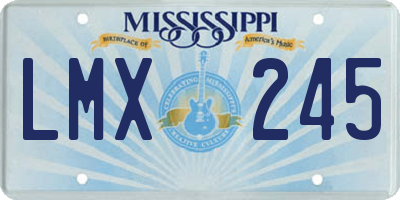 MS license plate LMX245