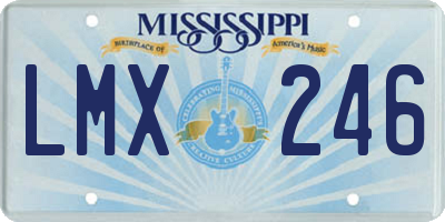 MS license plate LMX246