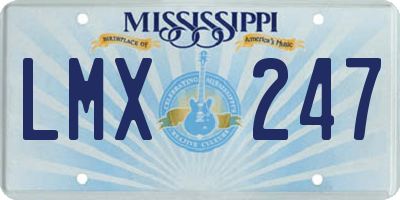 MS license plate LMX247