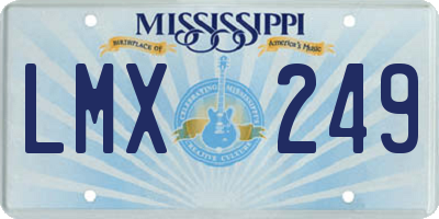 MS license plate LMX249