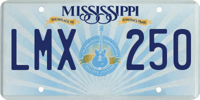 MS license plate LMX250