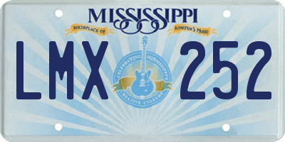 MS license plate LMX252