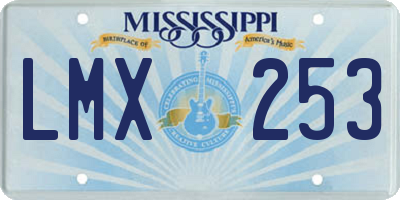 MS license plate LMX253