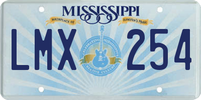 MS license plate LMX254