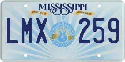 MS license plate LMX259