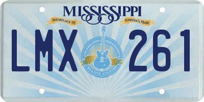 MS license plate LMX261