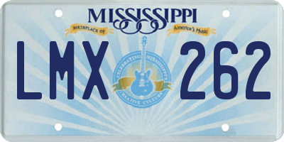 MS license plate LMX262